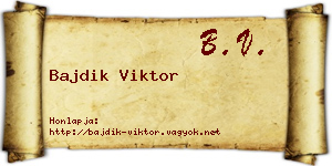 Bajdik Viktor névjegykártya